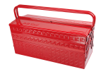 3 Section Foldable Tool Chest Steel Storage Box - Heavy-Duty Cantilever Metal Toolbox for Professional Tool Storage