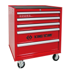 5 Drawer Ball Bearing Type Tool Trolley 4" Caster Red