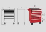 7 Drawer Tool Trolley 26" Rolling Cart Ball Bearing - Image 5
