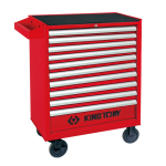 10 Drawer Ball Bearing Type Tool Trolley 5" Caster Red