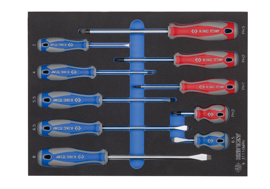 9-31110MRV.png 10PC Screwdriver Set With EVA Tray For Tool Trolley - Image 1