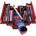 81PC 3 Section Fold Up Tool Box Set Metric - Professional Steel Cantilever Toolbox with Hand Tools