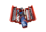 84PC 3 Section Fold Up Tool Box Set SAE - Professional Steel Cantilever Toolbox with SAE Hand Tools