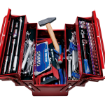 88PC 3 Section Fold Up Tool Box Set - Professional Metric Steel Cantilever Toolbox with Hand Tools
