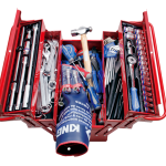 109PC 3 Section Fold Up Tool Box Set - Complete Professional Hand Tool Kit with Tool Chest