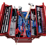 132PC Cantilever Tool Box Set Metric & Imperial - Professional Mechanic Section Fold Up Tool Kit with Steel