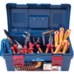 21PC Electrician Tool Box Set - VDE Insulated Professional Electrical Tool Kit with Plastic Toolbox
