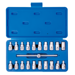 21PC Oil Drain Plug Key Set - Sump Plug Socket & Drain Plug Removal Tool Kit