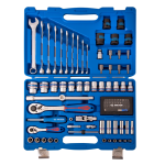 96PC 1/4" & 1/2" Drive Socket & Wrench Tool Set 6PT