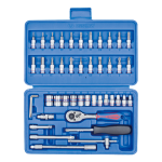 46PC 1/4″ Drive Socket Set - Professional Metric Socket & Bit Set with Ratchet