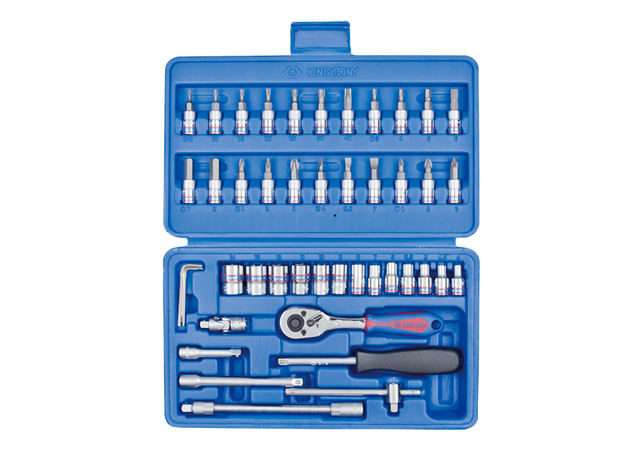 ST2346MR.png 46PC 1/4″ Drive Socket Set - Professional Metric Socket & Bit Set with Ratchet - Image 1