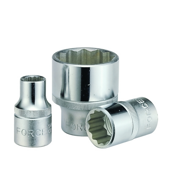 force-539N-3-8-12pt-flank-socket.png 3/8" Drive 12PT Flank Socket 8MM 28MM Length - Image 1